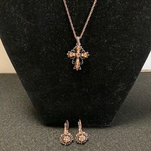 1928 Cross Necklace and Earrings